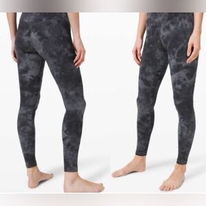 lululemon athletica diamond dye black and grey- full length size 8